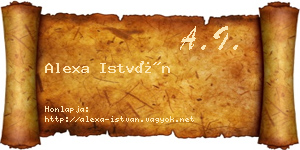 Alexa István névjegykártya